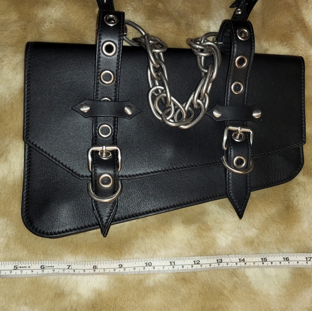 Versace biker saddle chain satchel crossbody bag detachable strap - Picture 14 of 15